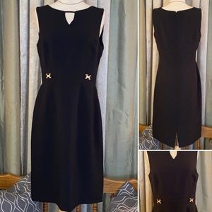 Tahari Arthur Levine black sleeveless shift dress